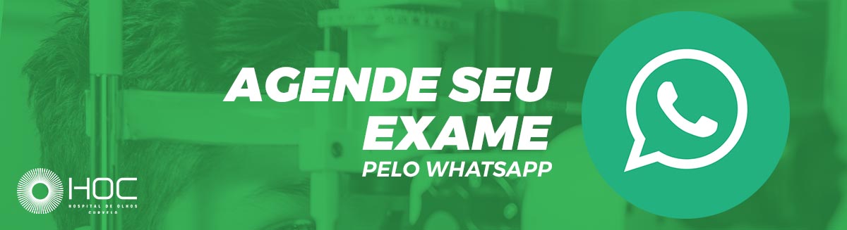 Botão Agende seu exame pelo WhatsApp